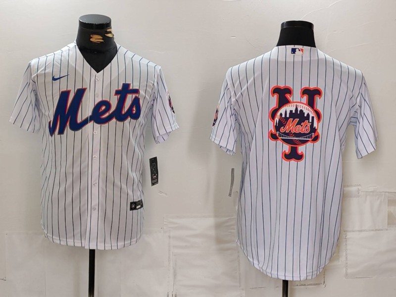 Men's New York Mets White Team Big Logo Cool Base Stitched Baseball Jersey Men's New York Mets White Team Big Logo Cool Base Stitched Baseball Jersey